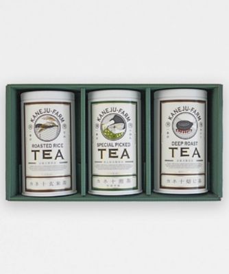 カネ十農園/カネジュウノウエン カネ十煎茶特選茶園・カネ十焙じ茶・カネ十玄米茶 缶セット