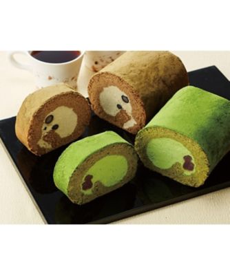 つぶら乃 京都本店/ツブラノ キョウトホンテン 宇治抹茶ロールケーキ&ほうじ茶ロールケーキセット