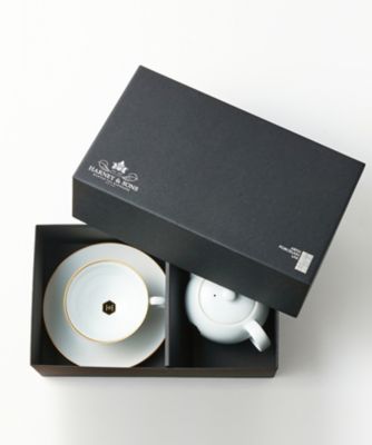 ＜HARNEY&SONS＞ティーカップ／ソーサー（白１客）、ポット（白１個）セット