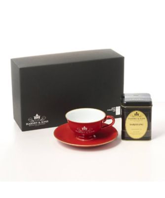 ＜HARNEY&SONS＞ティーカップ＆ソーサー（赤）・ダージリン