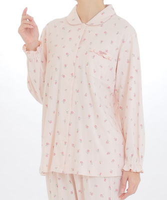 スムース小花シャツパジャマ