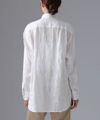 cloth&cross ハグオーワー　バンドカラー　リネン　チュニックシャツ cloth&cross ハグオーワー バンドカラー リネン チュニックシャツ