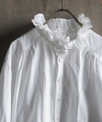 パウロ・ホワイト Ｈａｄｄｏｗ たたみフリルカラーシャツ 