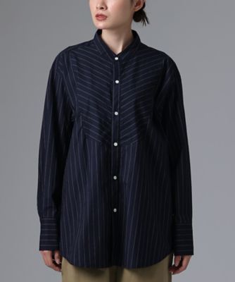 ＜BASCO (Women/大きいサイズ)＞フィリップ　［ｈａｄｄｏｗ］　ボザム切り替えストライプシャツ　２３２４３５３ー１０