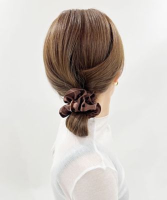 シルク スクランチー ウィズ ボールド リング Hair Bar シュシュ