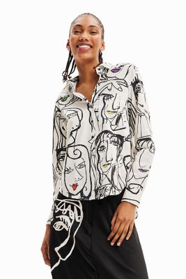 ＜Desigual (Women)＞フェイスモチーフ　アーティシャツ