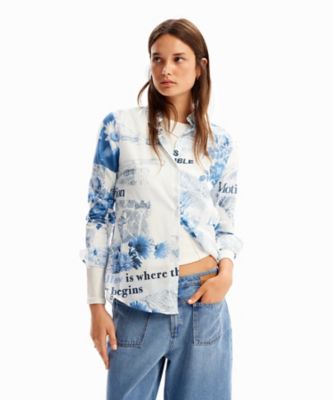 Desigual (Women)/デシグアル 地図モチーフ　エアリーシャツ