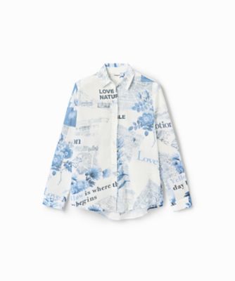 【デシグアル】地図モチーフ エアリーシャツ 地図モチーフ エアリーシャツ | Desigual (Women)/デシグアル