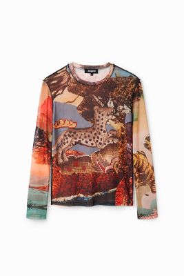 【SALE】Desigual (Women)/デシグアル タペストリー スリムチュールTシャツ マルチ(9019) トップス【三越伊勢丹/公式】