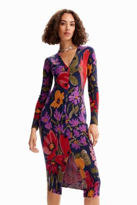 ＜Desigual (Women)＞花柄　ニットミディワンピース