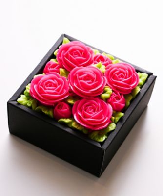 Flower Picnic Cafe/フラワー ピクニック カフェ 食べられるお花のボックスフラワーケーキミニ（エレガントピンク）