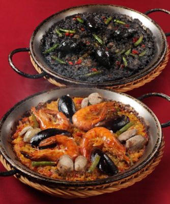 ＜スペイン料理 銀座びいどろ＞２種類のパエリアセット