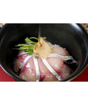 魚政のあわび入り鯛だし生さば茶漬け