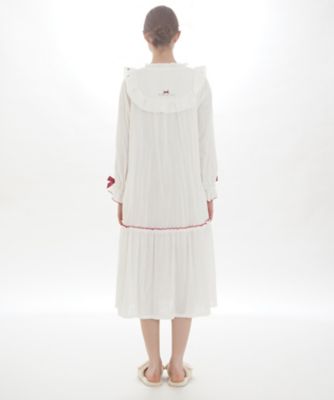 50／ダブルガーゼいちご刺繍ワンピース | Narue (Women