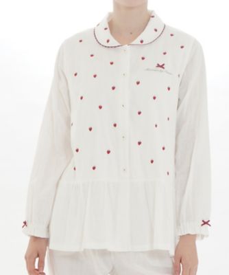 50／ダブルガーゼいちご刺繍パジャマ | Narue (Women)/ナルエー