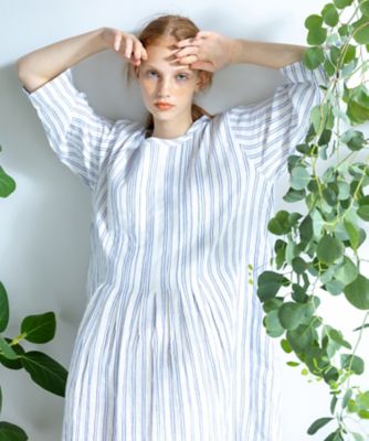 シャーリングダブルガーゼストライプワンピース | Narue (Women