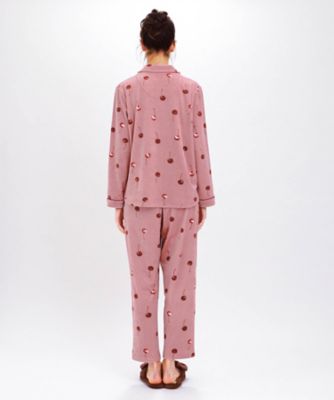 ナルエーnarueムーンタンストレッチシャツパジャマルームウェアピンク