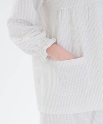 接結　わた入　ストライプフリルパジャマ　２４－８２４１３