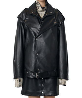 LE CIEL BLEUFaux Leather Biker Jacket家庭での洗濯禁止重さ