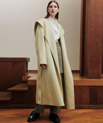 ルシェルブルー　big collar belted maxi coat