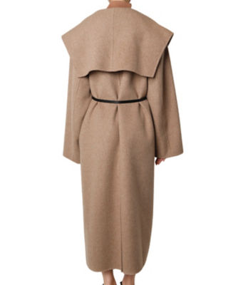 Ｂｉｇ Ｃｏｌｌａｒ Ｂｅｌｔｅｄ Ｍａｘｉ Ｃｏａｔ | ファッション