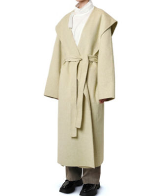 ルシェルブルー　big collar belted maxi coat