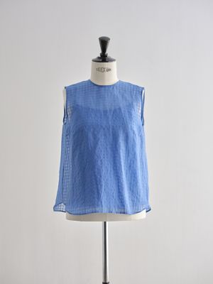 ＜saqui (Women)＞ｖｉｃｈｙ　ｎｏ－ｓｌｅｅｖｅ　ｂｌｏｕｓｅ