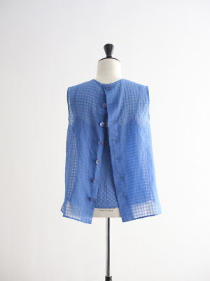 サッチー様 vichy no－sleeve blouse | saqui (Women