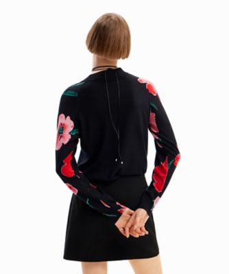 ニット ジャカード 花柄セーター レディース