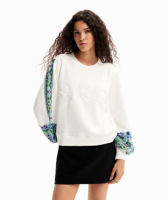 Desigual (Women)/デシグアル 刺繍パフスリーブ スウェットシャツ