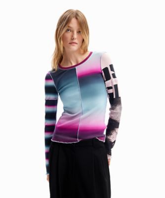 Desigual (Women)/デシグアル タイダイパッチワーク Tシャツ