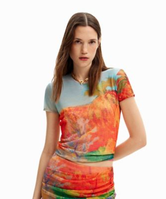 Desigual (Women)/デシグアル arty風景Tシャツ 24SWTKYC