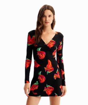 ＜Desigual (Women)＞花柄リブ編み　ミニワンピース