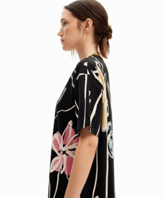 イラスト花柄のショートドレス | Desigual (Women)/デシグアル