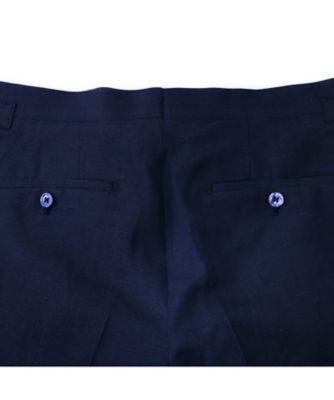 トロピカルウール×リネン混 ネイビートラウザーズ RT076S24X