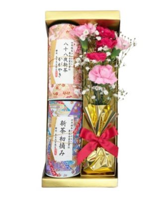 ＜三越伊勢丹/公式＞ 本目浅吉商店/ホンメアサキチショウテン 149．新茶と生花カーネーション お菓子・チョコレート（和菓子）【三越伊勢丹/公式】