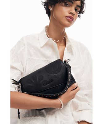 美品✨デシグアル　 ブラック　お洒落　ショルダーバッグ  2way バッグ エンボスペイズリー 2WAY ショルダーバッグ ブラック
