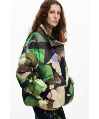 Desigual by クリスチャン•ラクロワ パッチワークコート　40サイズ パッド入りショートオーバーキルティングコート by クリスチャン