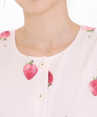 コットンダブルガーゼいちごワンピース 25ー11018