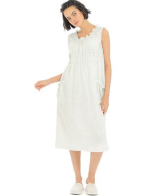 Narue (Women)/ナルエー 播州織ダブルガーゼクレープノースリーブワンピース 25ー32002 グリーン ルームウェア【三越伊勢丹/公式】