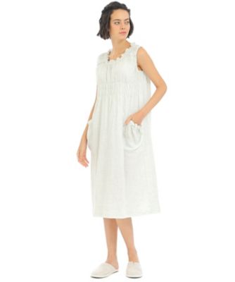 播州織ダブルガーゼクレープノースリーブワンピース 25ー32002