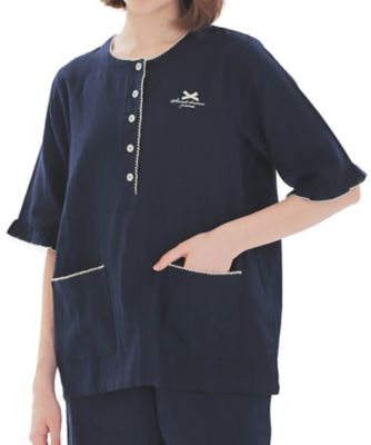 ダブルガーゼ無地プルオーバーパジャマ　２５ー４２４１２