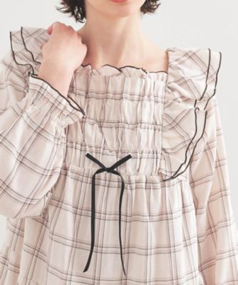 50／ダブルガーゼガーリーチェックワンピース 25－51005