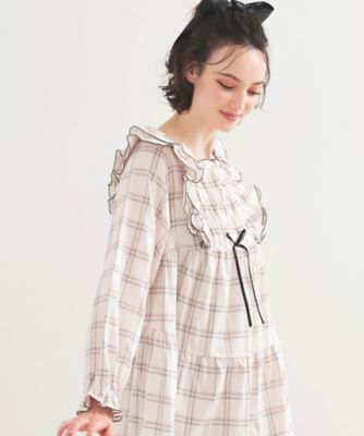 50／ダブルガーゼガーリーチェックワンピース 25－51005