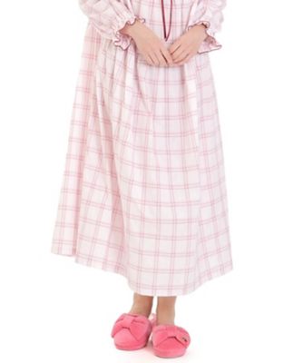 ナルエー ダブルガーゼチェックワンピース M-L ベージュ シャーリングダブルガーゼチェックワンピース｜パジャマ｜ナルエー公式