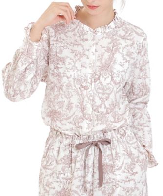 Narue (Women)/ナルエー コットンダブルガーゼトワルドジュイフリルパジャマ 25-51407 ブラウン ルームウェア【三越伊勢丹/公式】