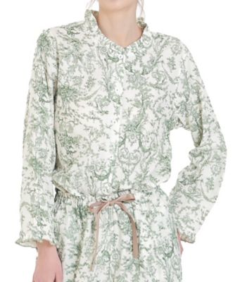 Narue (Women)/ナルエー コットンダブルガーゼトワルドジュイフリルパジャマ 25-51407 グリーン ルームウェア【三越伊勢丹/公式】