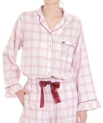 Narue (Women)/ナルエー 50/ダブルガーゼガーリーチェックテーラードパジャマ 25-51412 ピンク ルームウェア【三越伊勢丹/公式】