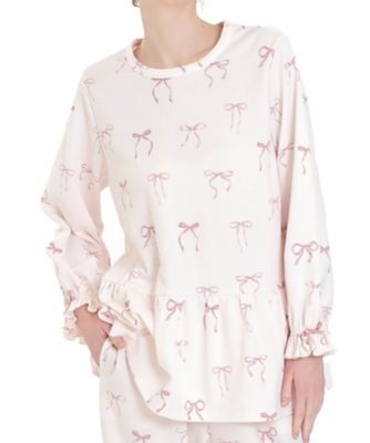 Narue (Women)/ナルエー エアーニットリボンペプラムパジャマ 25-51419 ピンク ルームウェア【三越伊勢丹/公式】