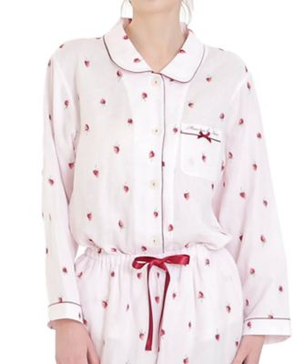 Narue (Women)/ナルエー コットンダブルガーゼいちごシャツパジャマ 25-51431 ピンク ルームウェア【三越伊勢丹/公式】
